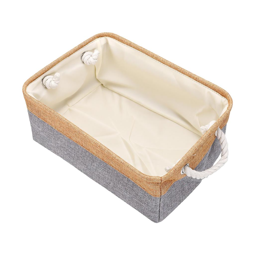 Linen Storage Basket Soft Fabric Organizer with Rope Handles Modern Nordic Style Lightweight Storage Box for Bedroom