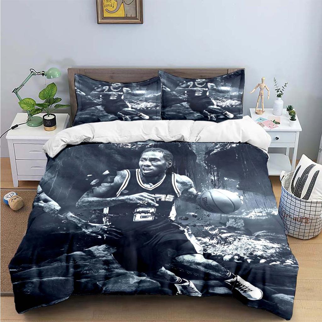 Fashion No2 Basketball Star K-Kawhi L-Leonard Print Bedding Sets Bed Supplies Set Duvet Cover Bed Comforter Set Bedding Set Gift