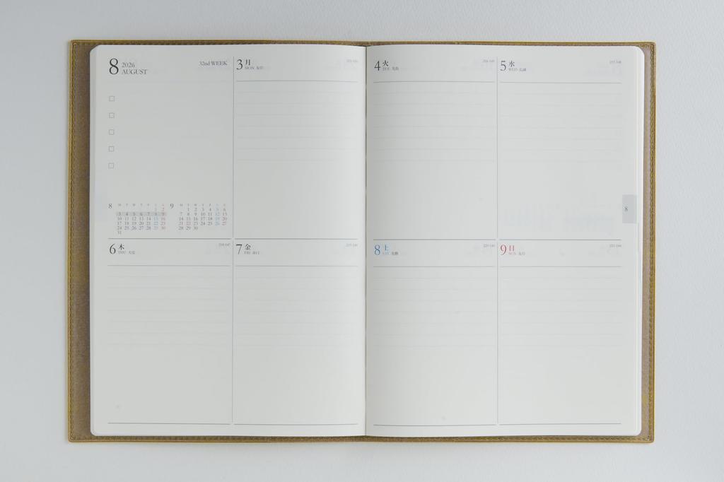 Takahashi 2026 April A5 Weekly Desk Casual Size 968 Planner, Start, Diary, 8, Mustard, No.