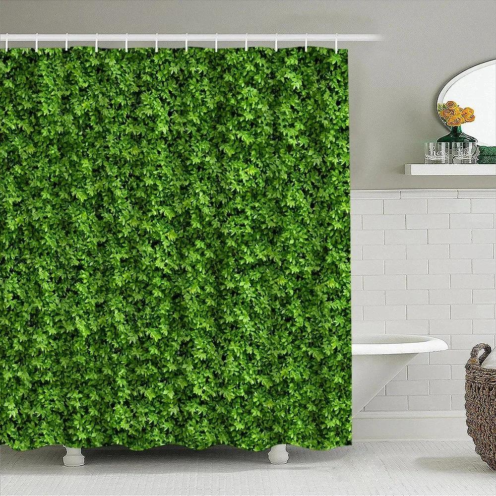 

1Pc Leaves Vine Shower Curtain Bathroom Partition Decorative Curtain Machine Washable Green Scenery Print Window Privacy Curtain W60H190(CM)-1 Pcs