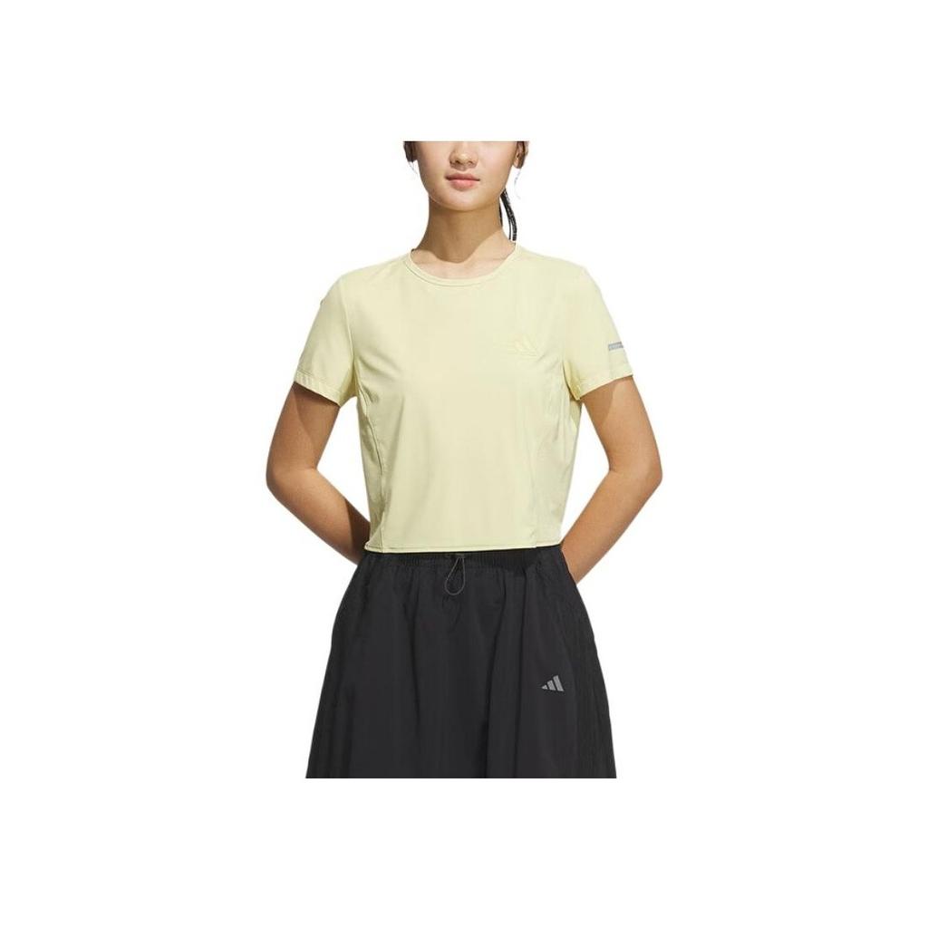 Adidas Comfortable Versatile Short Sleeve T-Shirt Women Tops Pink Yellow JN0701