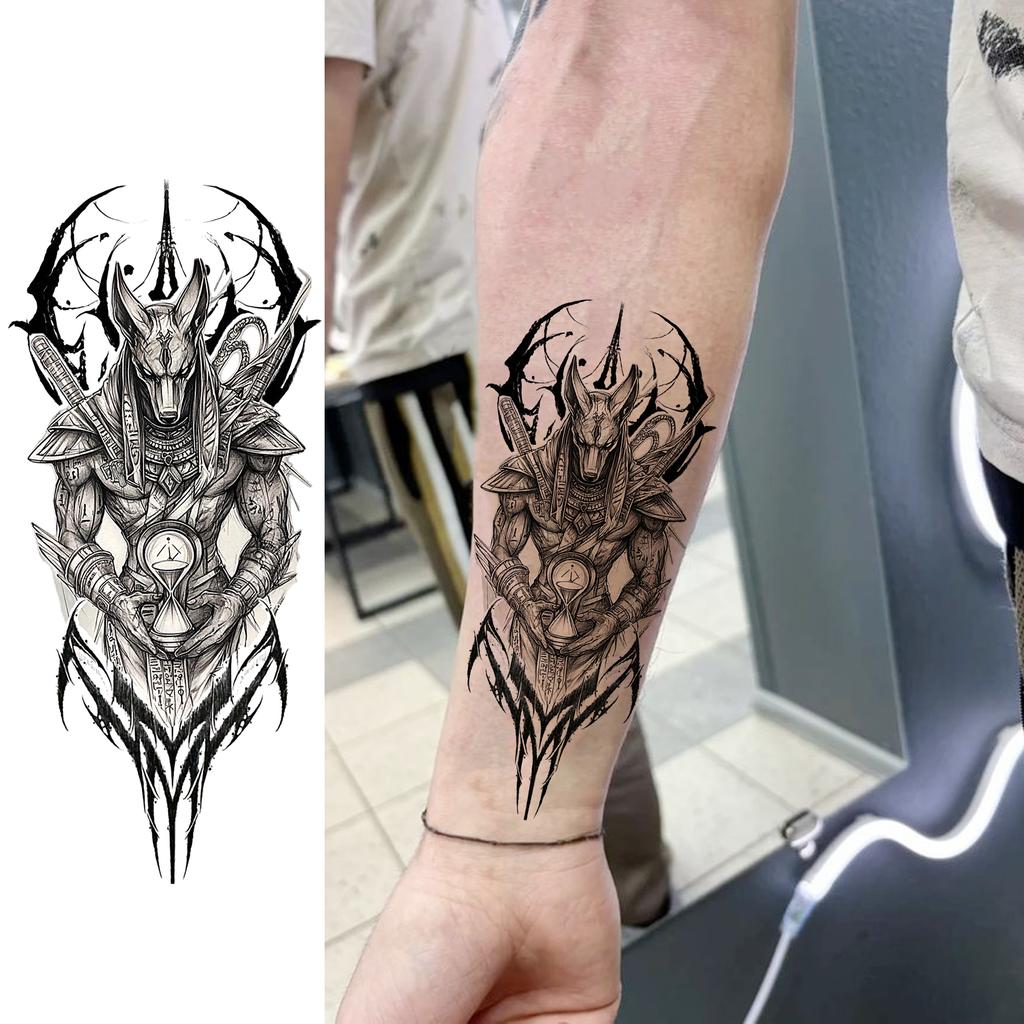 1 Sheet Scary Skull Grim Reaper Temporary Tattoos For Men Women Hand Arm Forearm, Realistic Fake Tattoo Sticker Halloween Tatoos