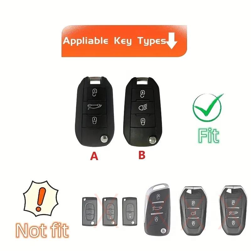 Car Key Fob Shell for Peugeot 208 308 508 2008 3008 5008 Citroen C3 C4 Cactus C6 C8, Flip Key Case Protector