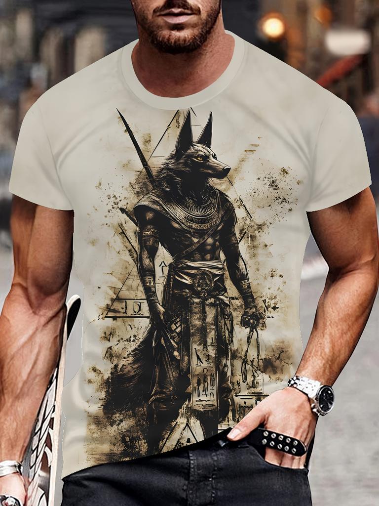 Unisex Anubis T-Shirt from Egypt - Lightweight And Breathable Knit, Themed Around Ancient Egyptian Mythology, Perfect for Party Outfits And Everyday