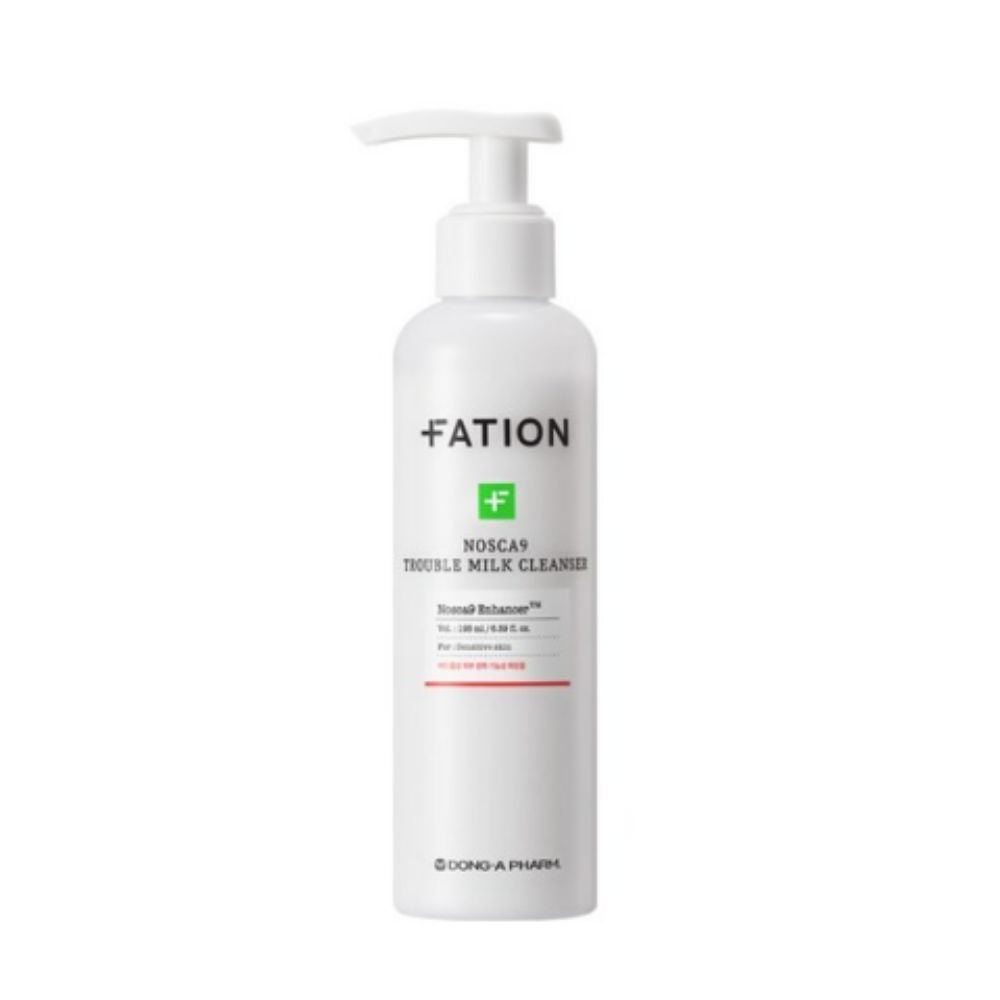 FATION Nosca9 Trouble Milk Cleanser 195ml - Low Irritation Calming Facial Cleansing Milk