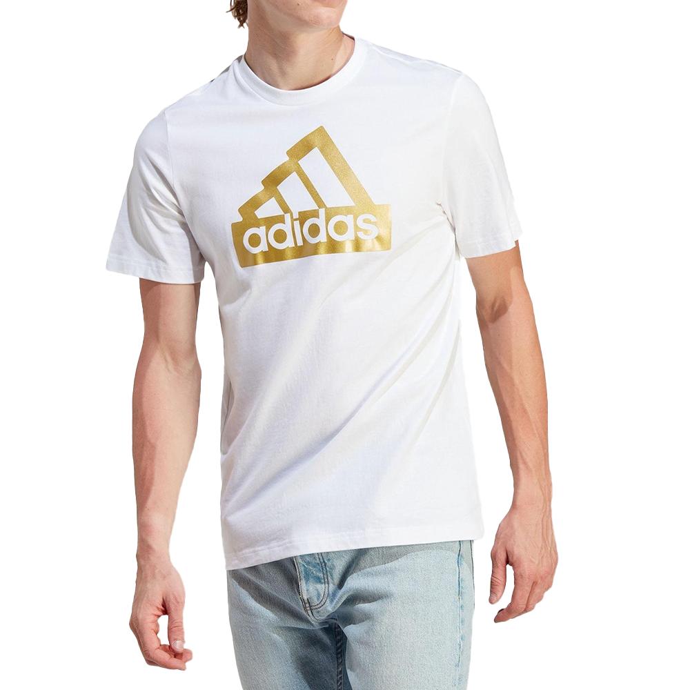 Adidas T Shirts Men's White Crew Neck Moderate Straight Fit II3466