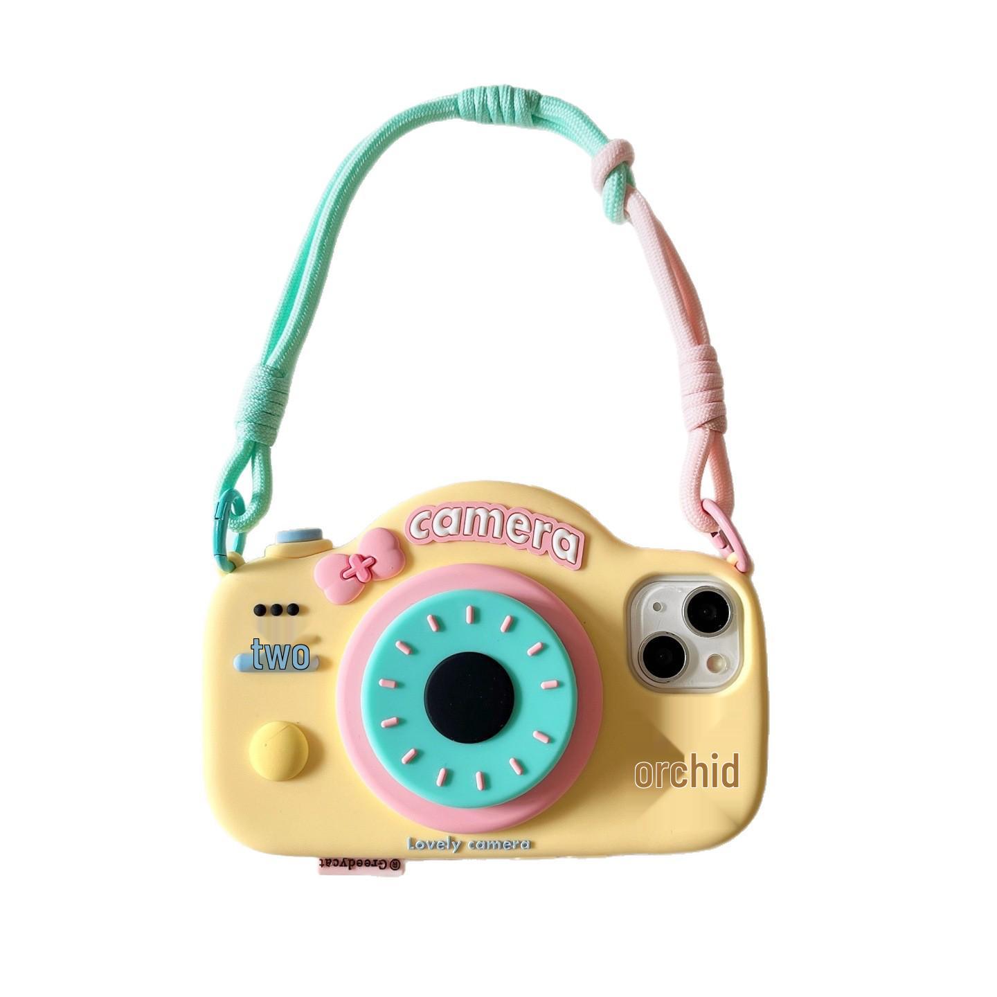 

iPhone 16 Pro Stand Case - Yellow Silicone Cover for Apple 13, 14, 15, and 17 Pro Max iPhone 16 Pro