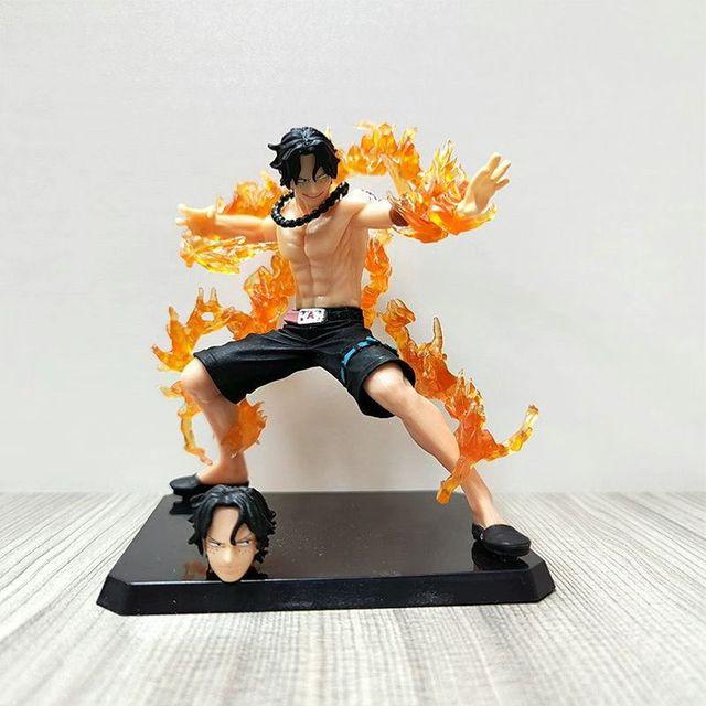 Anime Ace One Piece Led Figures Lamptoys Action Figure 16cm Led Fire Effect Manga Nightlights Christmas Gift Pvc Model Ace Doll