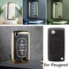 TPU Car Flip Key Case for Peugeot 3008 5008 107 207 307 308 407 607 for Citroen Xsara Picasso C5 C6 C8 Cover Fob Accessories