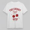 Women's Fashion Soft T-Shirt Cherry Fresh Juicy Tee Cotton Short White Oversize