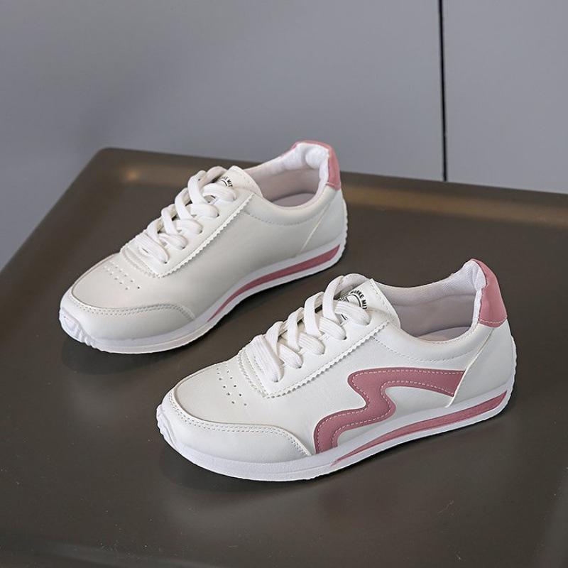 Fashion Casual Shoes 2025 New Foreign Trade Large Size Color Matching White Shoes Female Students Lace Up Running Sports Shoes