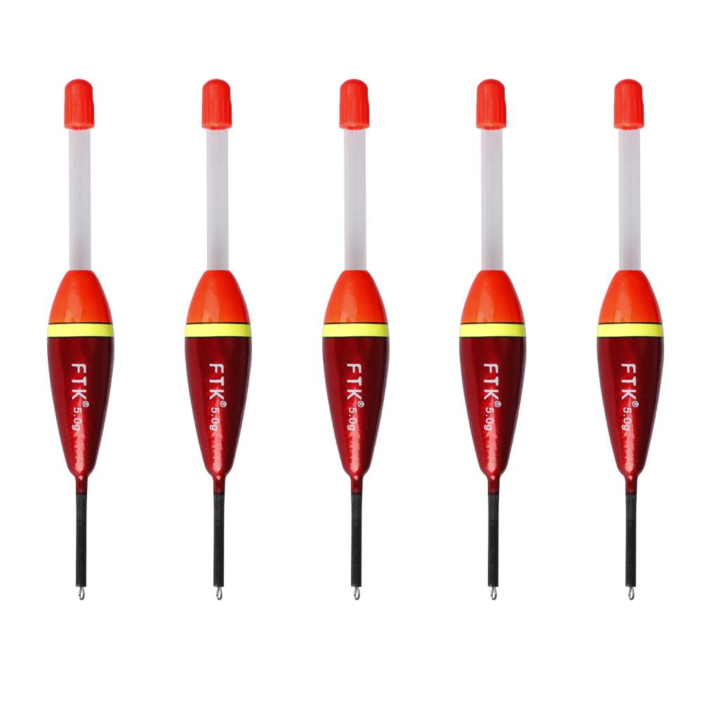FTK5pcs Fishing Float 13cm-15cm 4g-6g Vertical Buoy For Carp Fishing Accessories Tackle