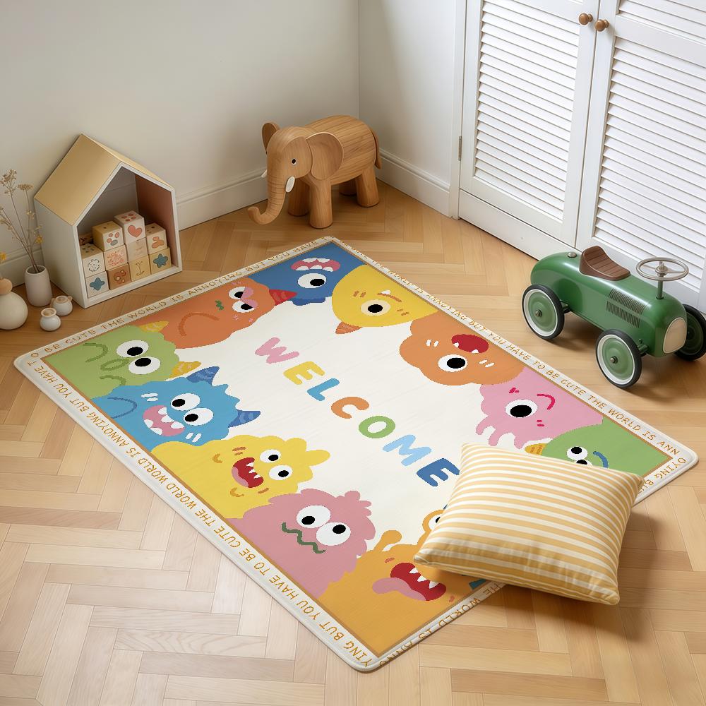 welcome cute cartoon modern doodle Home Bedside Rug Kitchen Bath Floor Mat Hallway Balcony Carpet Entrance Doormat hogar Decor