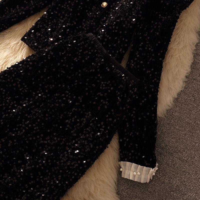 Elegant Women's Autumn-Winter 2025 Fragrant Wind Suit: Jacket & Skirt Two-Piece Set