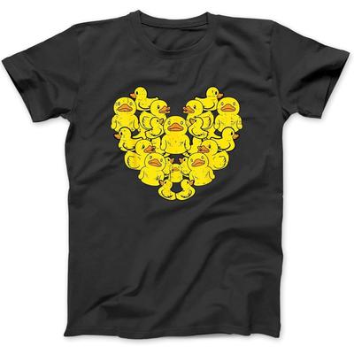 Ducks Heart Shape Cute Farm Animal Women Girls Boys Kids T-Shirt BLK Men's, Women's Unisex Longsleeve Tanktop Hoodie