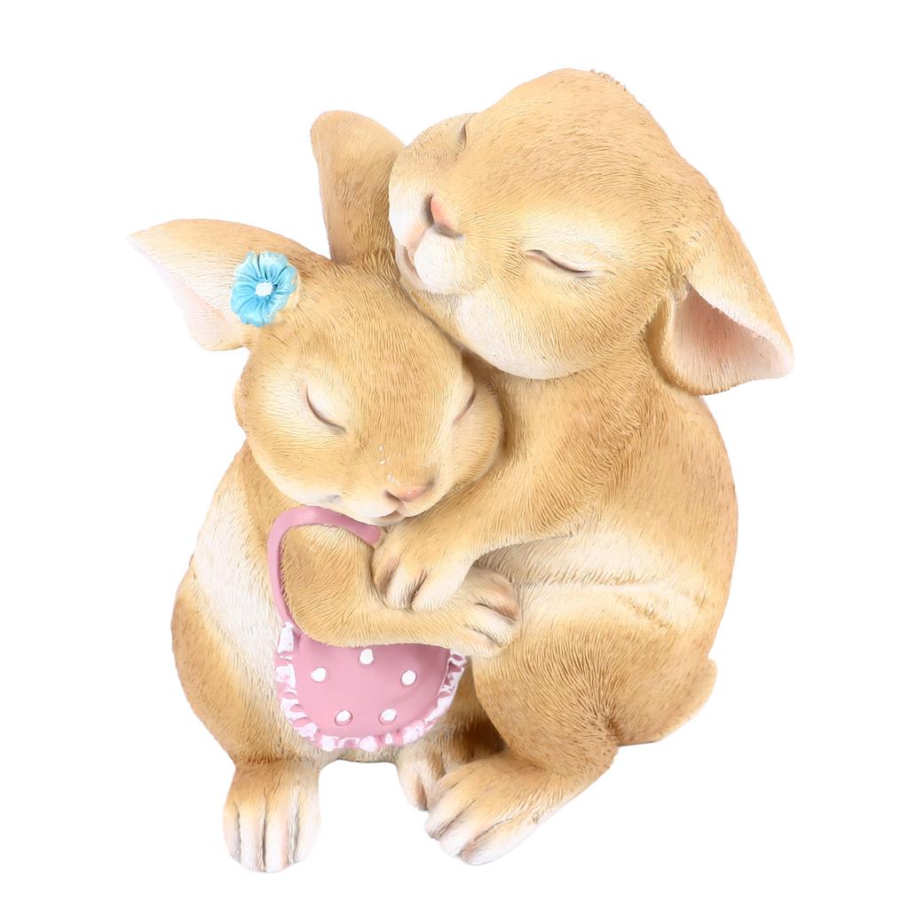 Garden Rabbit Statue Fadeless Resin Bunny Ornament Adorable Exquisite Animal Figurine for Lawn Yard Patio
