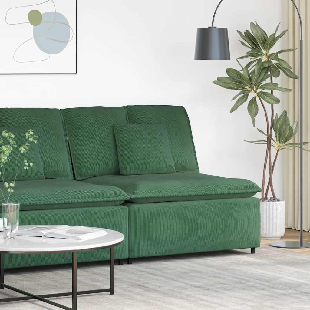 Modular Sofa Center Module with Cushions Dark Green 100 Cm