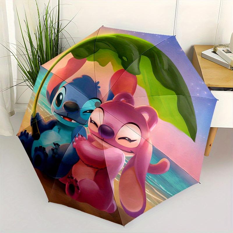 

Stitch,Lilo Automatic Folding Umbrella - Simple 8-Rib Design, Bright Cartoon Pattern, Durable Iron Frame, Suitable For Travel, Outdoor, Beac