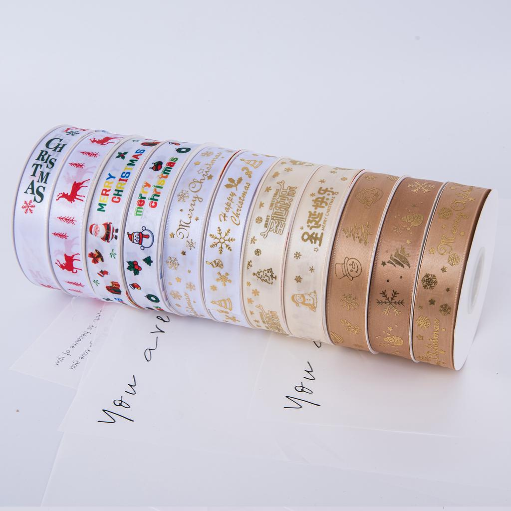 1/4 Inch Christmas Ribbon for Crafts Holiday Grosgrain Ribbon Christmas Ribbon for Gift Wrapping Festival Party Decoration