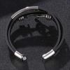 Bracciale in pelle multistrato nero con ancoraggio in acciaio inossidabile per uomo con chiusura magnetica con bottone vintage a treccia maschile gioielli BB1087