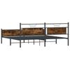 Metal Bed Frame without Mattress Smoked Oak Finish 200x200 cm