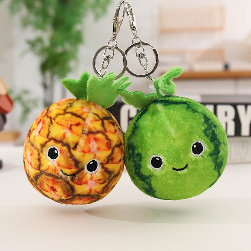Cute Fruit And Vegetable Plush Keychains 9 Styles Soft Fluffy Bag Charms For Perfect As Small Gifts.