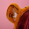 Plyšová čelenka se zvířecími tygřími ušima a kresleným vzorem, nadýchaná cosplay ozdoba hlavy