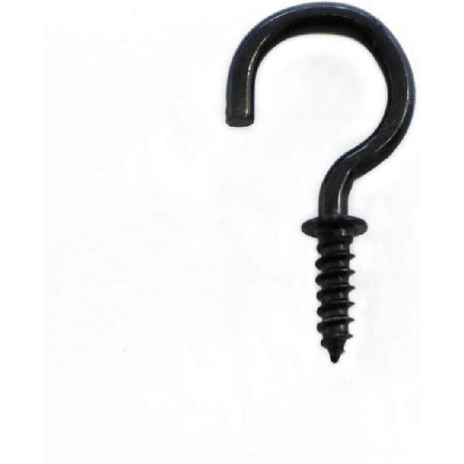 125 Pcs Screw Ceiling Hooks - Black Screw Cup Hooks 3/4 Inch