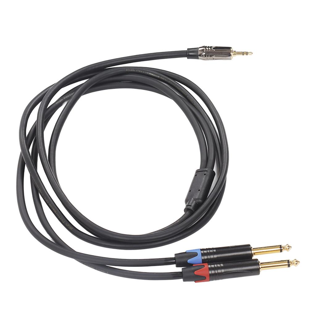 3.5mm 1Celsius8 Inch Male To Dual 6.35mm 1Celsius4 Inch TS Male Cable Stereo 1Celsius4 To 1Celsius8 Cable for Amplifier Mixer
