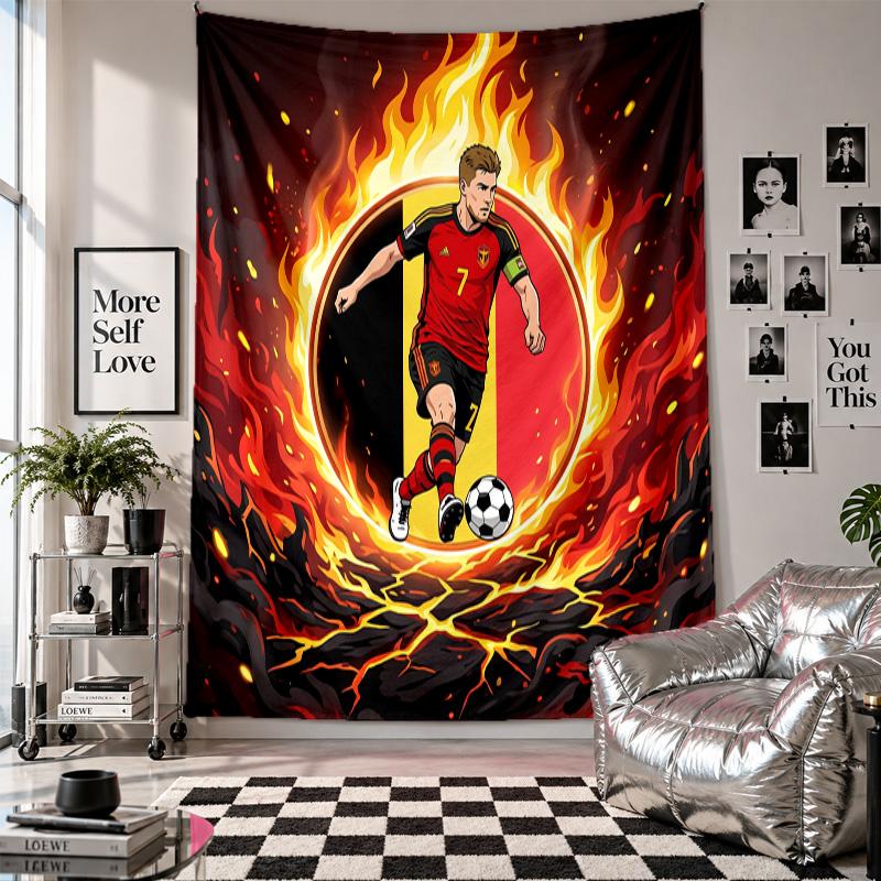 Belgium Football Wall Tapestry Home Decor Wall Hanging Cloth for Bedroom Living Room Background