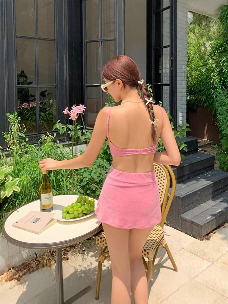 Women's 2026 High-Waisted Skirt Style Bikini: Conservative Resort Swimwear