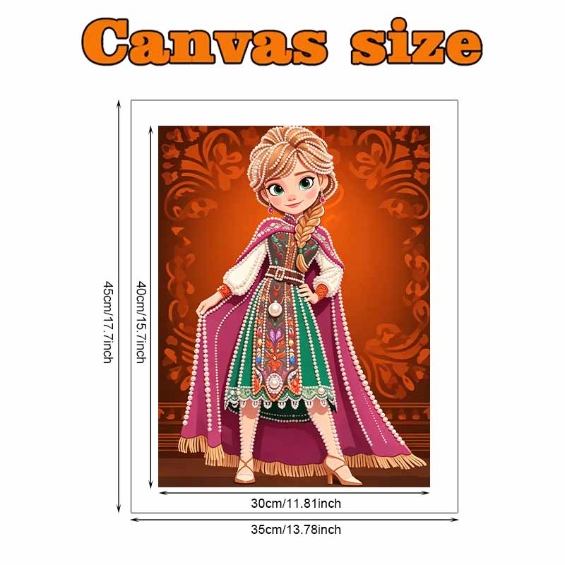 Disney DIY Pearl Art Painting Anna In Frozen’s Coronation Style Home Wall Decoration Pearl Gemstone Painting Pictures Crafts Home Decoration