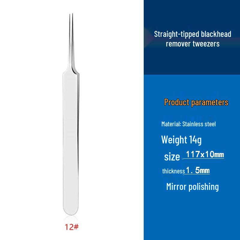 Stainless Steel Double-Ended Pimple Tweezer & Blackhead Remover Tool Set