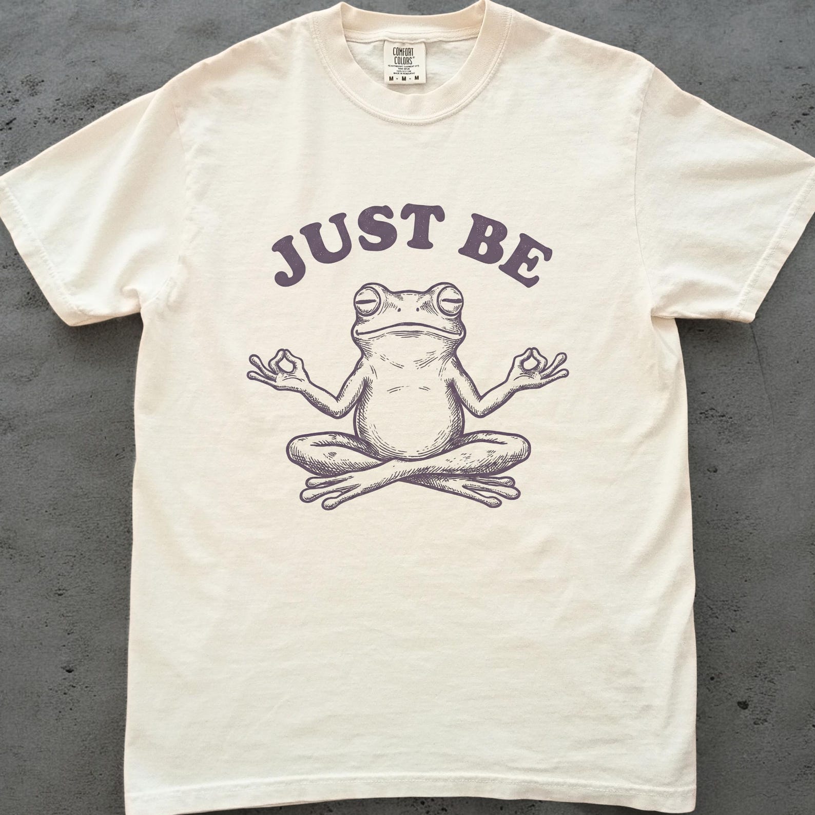 Just Be Frog Shirt, Meditating Frog Tee, Funny Frog Shirt, Cottagecore Frog Shirt, Comfort Colors Unisex T shirt L