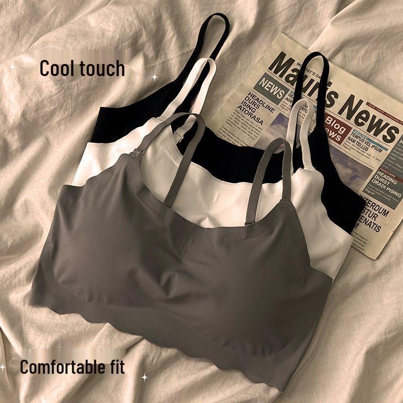 Seamless Ice Silk Sports Camisole with Built-in Bralette