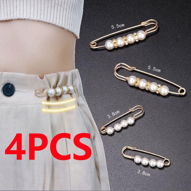 4ks Faux Pearl Brože Set Elegance Móda Ženy Zirkon Lapel Pin Svetr Šaty Brož Pins Diy Doplňky Dárky