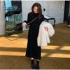 Inner Skirt with Coat Knitted Black Primer Dress Women's Autumn and Winter Long Sweater Skirt