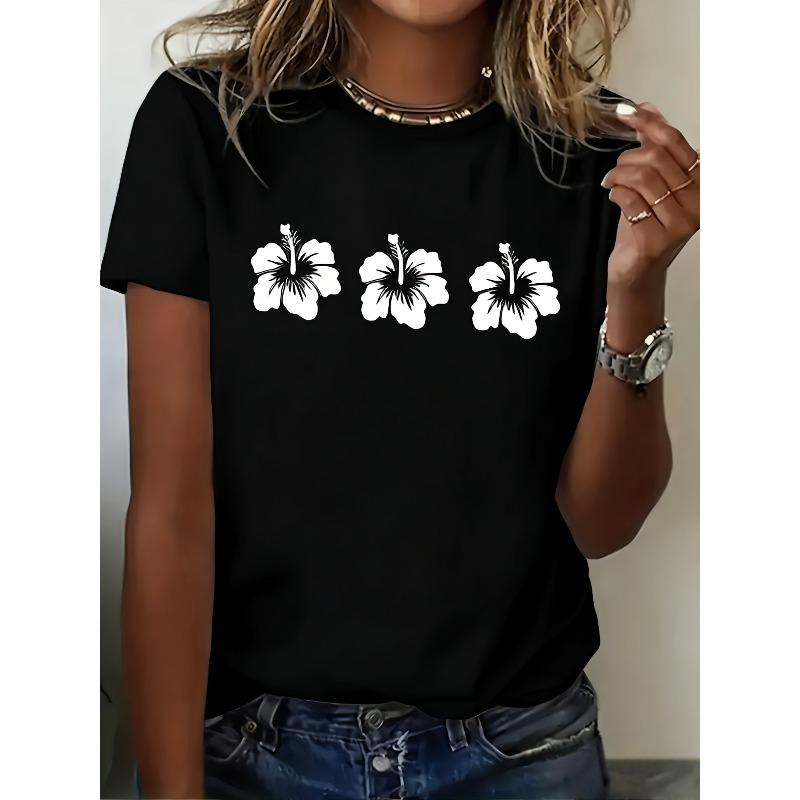 

European Size Women S Fashion | Casual Crew Neck T-Shirt with Geometric Pattern | Short Length, Summer Collection 4XL