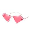 Okulary przeciwsłoneczne damskie kocie oko bez oprawek małe trójkątne okulary przeciwsłoneczne damskie znanej marki nieregularne podwójne soczewki okulary