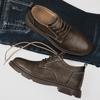 Men Business Cow Leather Shoes Men's Casual Breathable Work Boots Height Increase 7CM Shoes Comfortable Inside Elevator Shoes