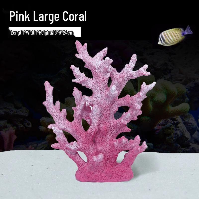 Aquarium Resin Coral Ornament Set: Simulated Coral Tree & Fish-Shrimp Hiding Decoration for Saltwater Tanks