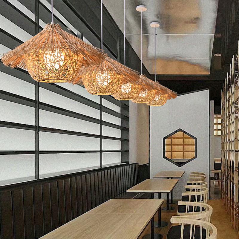 Creative Bamboo & Rattan Pendant Light for Bedroom, Japanese Restaurant, or Teahouse