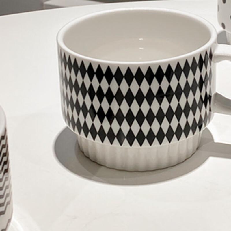 Shangqi Ceramic Office Coffee Mug, Horizontal Stripe