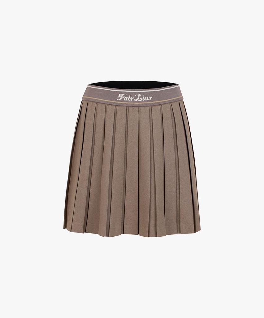 FAIRLIAR GOLF Logo Band Pleated Skirt (Cocoa)