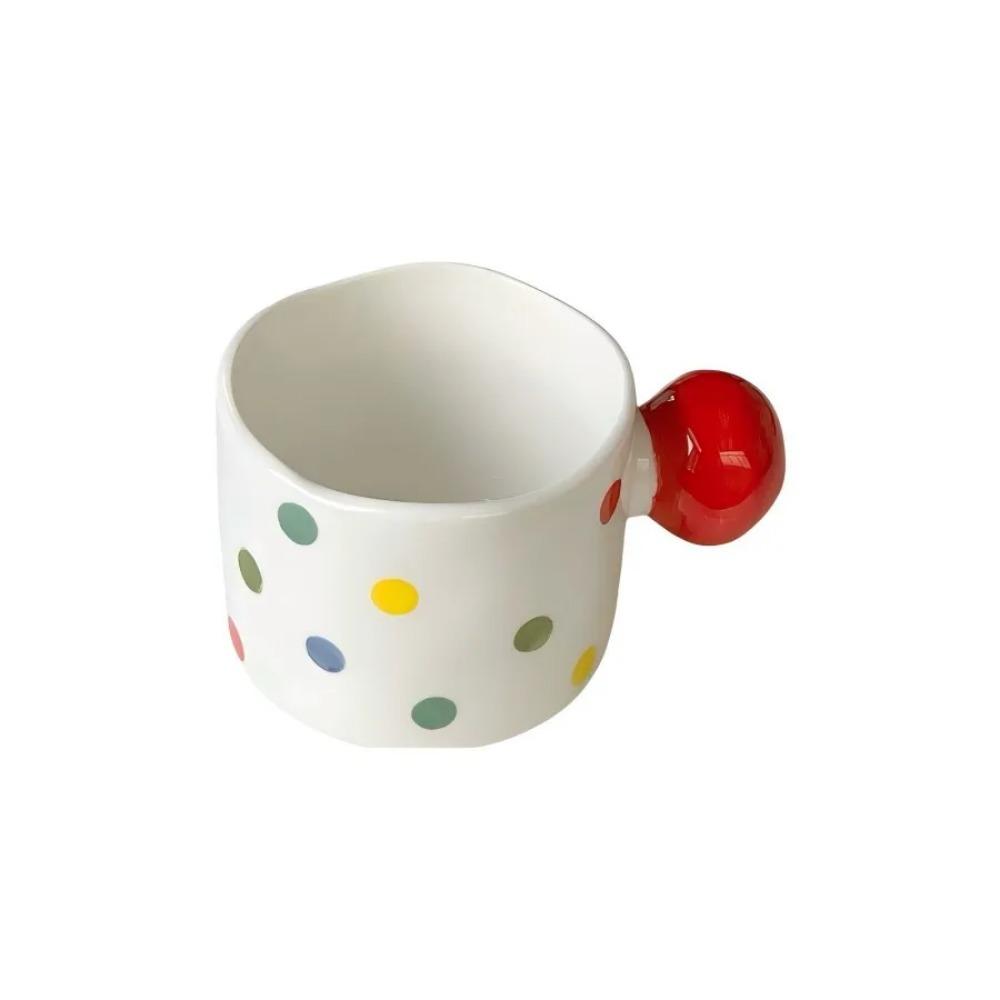 Colorful polka dot ins style ceramic ball handle coffee cup