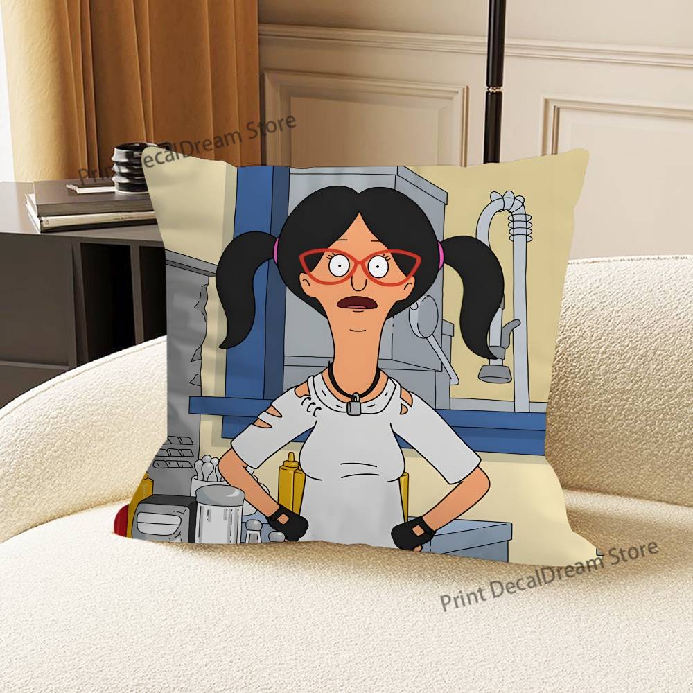 Anime BBobs BBurgers Printed Pillow Cover Cushion Case Simple Sofa Pillow Case No Pillow Core