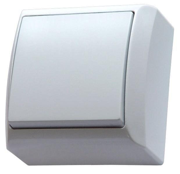 Single pole switch, N/T IP20, white BIS
