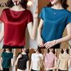 Women's Fashion Casual Leisure Solid Color Print Short Sleeve O Neck Blouses & Shirts