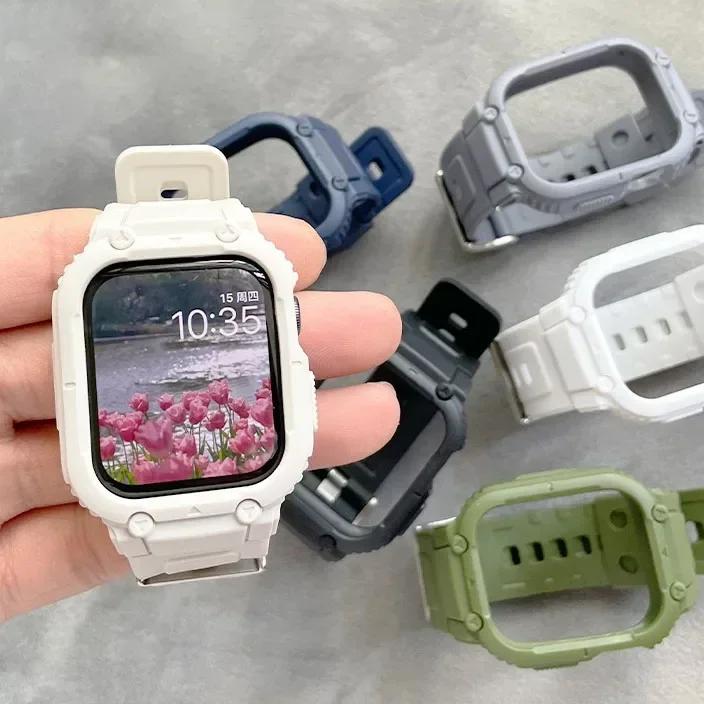 Cinturino per Apple Watch Ultra 49mm 45mm 44mm 41mm 40mm Cinturino in silicone per Iwatch Serie 8 7 6 Se 5 4 Bracciale con copertura protettiva