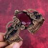 Faceted Kashmir Ruby Bangle Copper Wire Wrapped Jewelry Adjustable Cuff Bracelet Gemstone Handmade Bangle for Gifts Copper Wire Wrap Bangle